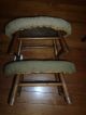 Pair Antique 19th Century American Federal Bamboo Windsor Stools Signed Bartlett 1800-1899 photo 1