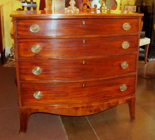 Antique American Federal Mahogany Chest Of Drawers Circa 1800 photo