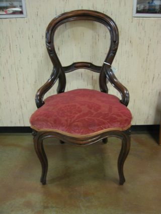 Antique Victorian Era Balloon Back Chair W/ Faux Rosewood Finish photo