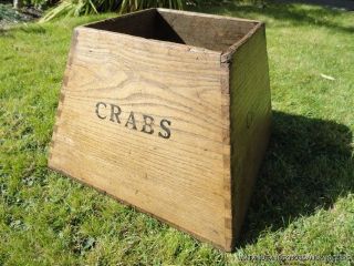 Unusual Shape Antique Wooden Crabs Box Crab Pot Crate photo