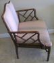 Vintage Chinese Chipendale Faux Bamboo Wood Armchair - Backpad Can Be Removed 1900-1950 photo 4