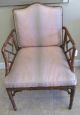 Vintage Chinese Chipendale Faux Bamboo Wood Armchair - Backpad Can Be Removed 1900-1950 photo 5