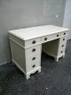 Mahogany Painted Off White Beige Writing / Office Desk 1852 1900-1950 photo 3