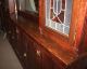 Antique Arts And Crafts Leaded Stained Glass Back Bar Circa 1900 Mohogony Finish 1900-1950 photo 2