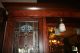 Antique Arts And Crafts Leaded Stained Glass Back Bar Circa 1900 Mohogony Finish 1900-1950 photo 4