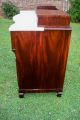 Antique Sideboard Burl Marble Curved Top Refinished 1800-1899 photo 8