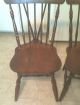 Vintage Set Of 2 Fan Back Early American Maple Windsor Side Chairs 1900-1950 photo 1