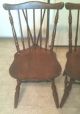 Vintage Set Of 2 Fan Back Early American Maple Windsor Side Chairs 1900-1950 photo 2