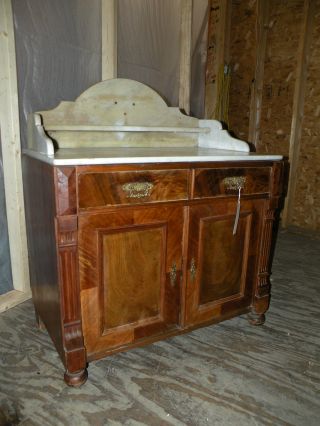 Antique Marble Top Vanity Washstand Washbasin Commode photo