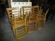 Solid Oak Vintage Restaurant Chairs With Ladder Back - Twelve Available Post-1950 photo 1