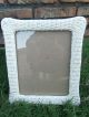 Vintage Old Wicker Chic Shabby Cottage Basket Frames Picture White Lot 4 1900-1950 photo 1