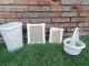 Vintage Old Wicker Chic Shabby Cottage Basket Frames Picture White Lot 4 1900-1950 photo 3