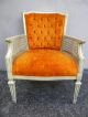 French Painted Tufted Side Chair With Caning 1823 Post-1950 photo 3