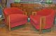 New Knoll Fabric Mid Century Modern Hollywood Regency Club Chairs James Mont Post-1950 photo 2