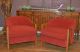 New Knoll Fabric Mid Century Modern Hollywood Regency Club Chairs James Mont Post-1950 photo 5