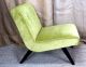 Mid Century Modern 1950s Chartreuse Mohair Black Lacquer Slipper Chair Post-1950 photo 2