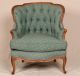Pair Of French Louis Xv Antique Tufted Barrel Or Wing Back Bergere Arm Chairs 1800-1899 photo 6