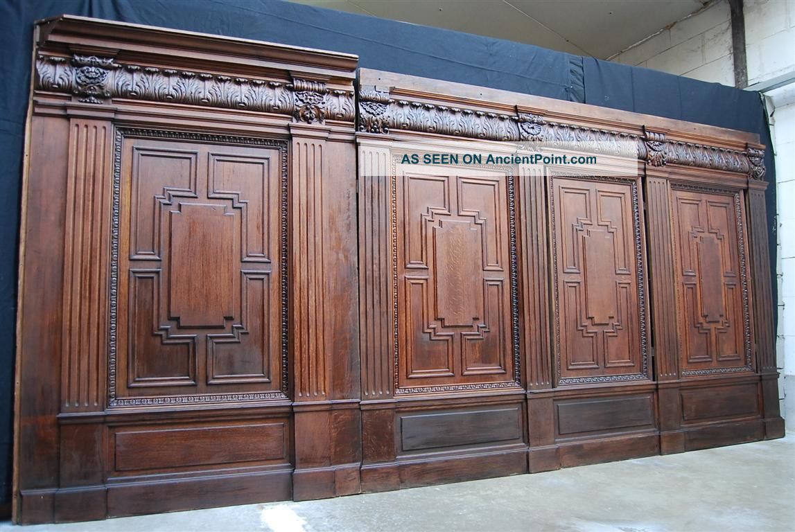 French Paneling 19th Century Solid Oak 13 Lineal Feet 1900-1950 photo