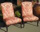 Pair Huge Antique Carved Italian Renaissance Chairs Scalamandre Luca Red 1900-1950 photo 2