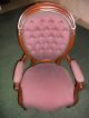Antique Victorian 1800 Button Back Armchair Wing Back Chair New Fabric Carved Wd 1800-1899 photo 1