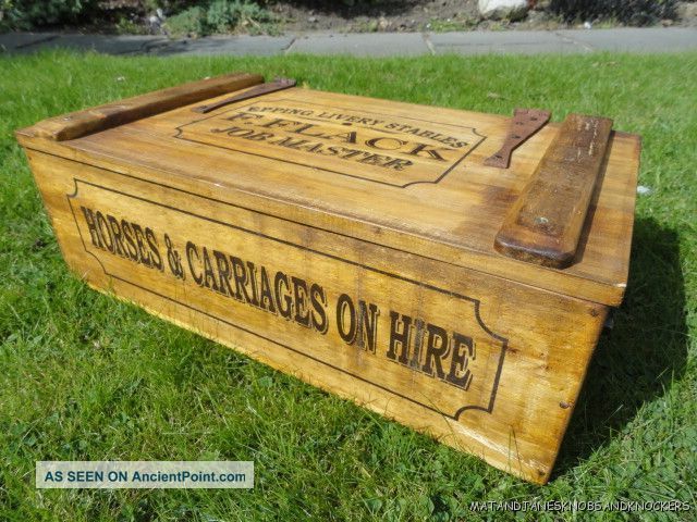 Antique Style Horse Groom Wooden Stable Box Chest Epping Livery Stables Boxes photo