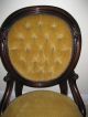 Antique French Pair Chairs Rosewood Rococo Handcarved Ornate Decor Tufted Back 1800-1899 photo 2