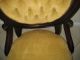 Antique French Pair Chairs Rosewood Rococo Handcarved Ornate Decor Tufted Back 1800-1899 photo 3