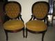 Antique French Pair Chairs Rosewood Rococo Handcarved Ornate Decor Tufted Back 1800-1899 photo 5