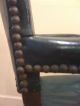 C.  1920 Green Leather Studded Antique Armchair 1900-1950 photo 7