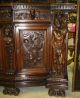 Antique Italian Walnut Four Door Atlas Cherub Harvest Bookcase Carved Circa 1860 1800-1899 photo 7