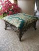 Vintage Fancy Ornate Victorian Style Cast Metal Foot Stool Ottoman Home Decor Post-1950 photo 2
