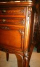 Finely Carved French Antique Louis Xv Marble Top Nightstand.  Made From Oak 1800-1899 photo 8