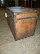 Antique Flat Top Steamer Travelers Trunk Luggage Canvas Chest Unknown photo 2