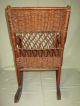 Antique Childs Youth Rocker Woven Seat Back Wood Frame Wrapped Finish 1900-1950 photo 2