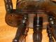 Antique Victorian Piano Stool Bench Swivel Back,  Claw Foot Feet Black 26 