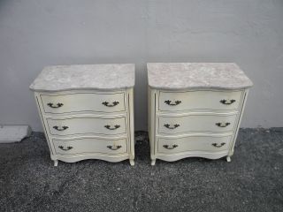 Pair Of French Painted Serpentine Marble - Top End Tables / Side Tables 2483 photo