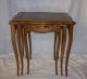 Fine Maple Wood Leather - Top Nesting Accent Tables Post-1950 photo 1