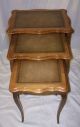 Fine Maple Wood Leather - Top Nesting Accent Tables Post-1950 photo 4