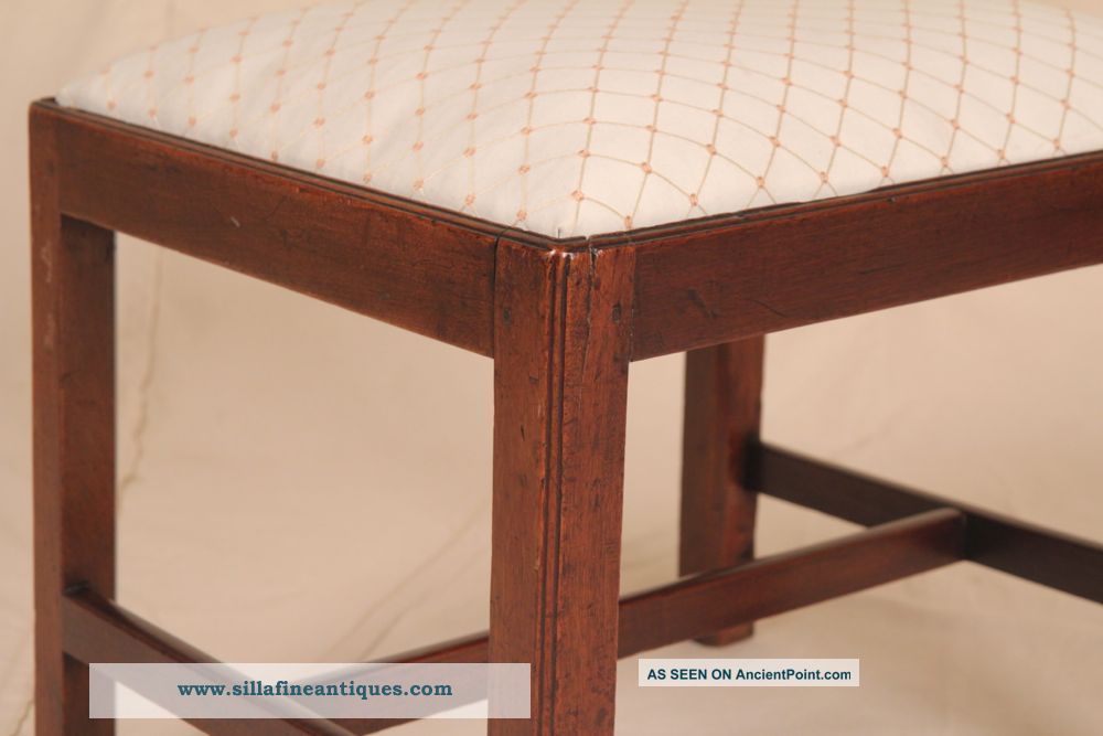 American 18th Century Chippendale Period Mahogany Antique Stool Window Bench Pre-1800 photo