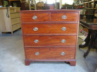 Antique Early 19th Century Mahogany Chest Of Drawers photo
