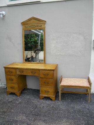Vanity Desk With Mirror And Bench By Widdicomb 1433 photo