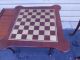 51043 Cherry Queen Anne Leather Lift Top Checkers Chess Backgammom Game Table Post-1950 photo 5