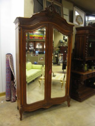 Large Antique 19th Century French Walnut Knockdown Armoire photo