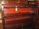 Antique Double Stack Bookcase Sectional Mahogany Finish 1920 ' S Mission Empire 1900-1950 photo 1