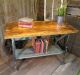 Vintage Industrial Birch Top Workbench Table Primitive Shabby Chic Unknown photo 1