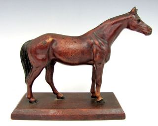 Vintage Hubley Horse Paperweight Cast Metal Figural Antique Statue photo