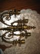 Antigue Victorian Gilded Brass Gas Candelabra Wall Sconces.  With Wall Brackets. Metalware photo 6