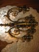Antigue Victorian Gilded Brass Gas Candelabra Wall Sconces.  With Wall Brackets. Metalware photo 7
