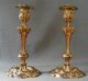 Very Fancy Antique French Gilt Bronze Rococco 11  Candlesticks Metalware photo 3