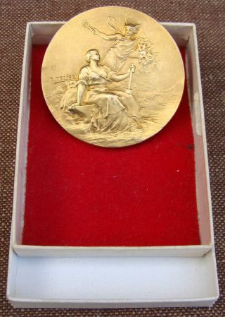 Rare A.  Musset Bronze Gilt Medal Art Deco Sewing Grandmaster E.  Telier L.  O.  Mattei photo